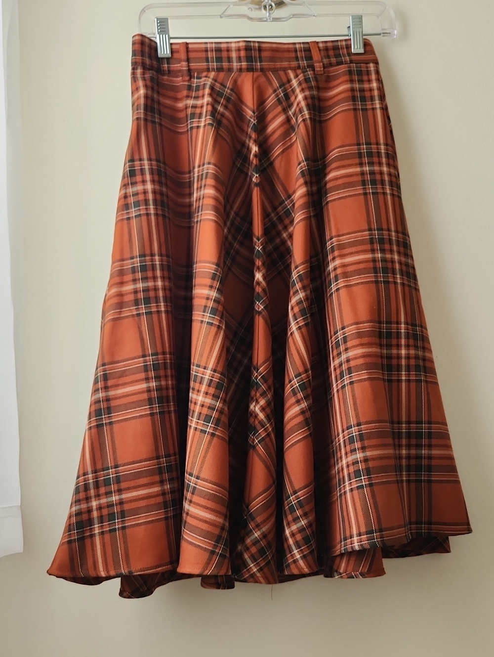 NWT Modcloth / Hell Bunny Tawny Skirt - Orange Tartan Size Small